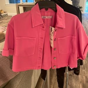 Zara Pink NWT Barbie Like Cropped Jacket!